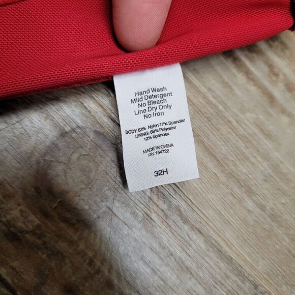 Birdsong Size‎ 32H Bare Necessities Rouge Red Underwire Halter Tankini Swim Top - Picture 10 of 12